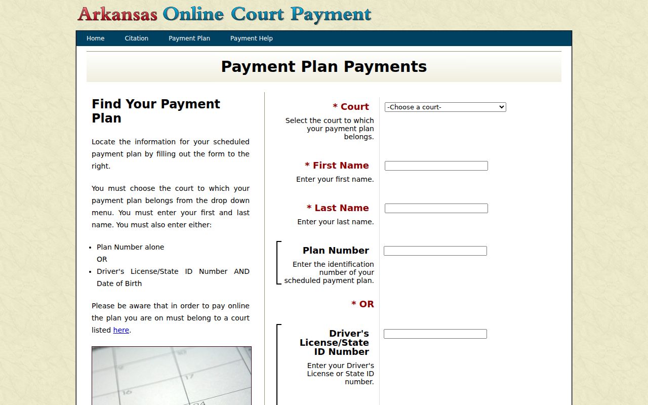 Yell County municipal warrant payment plan query limits