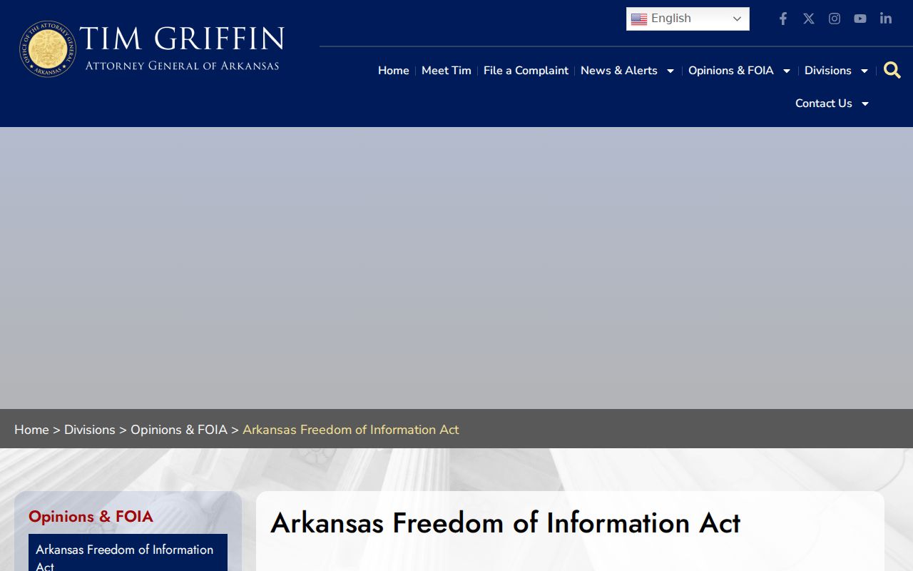 Yell County warrant lookup Arkansas FOIA guidance